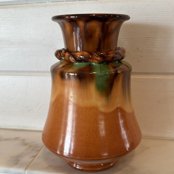Manuel Garcia Arroyo Signed Pottery Brown & Green Glazed Ceramic Vase - Picture 4 of 10